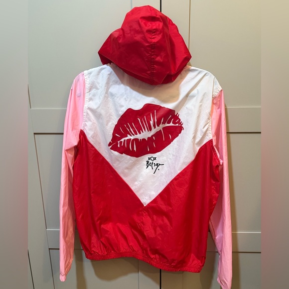 Betsey Johnson Jackets & Blazers - Betsey Johnson / Red and Pink Windbreaker / color block / glam / punk